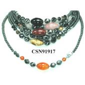 Assorted Colored Semi precious Stone Beads Hematite Beads Stone Chain Choker Fashion Women Necklace